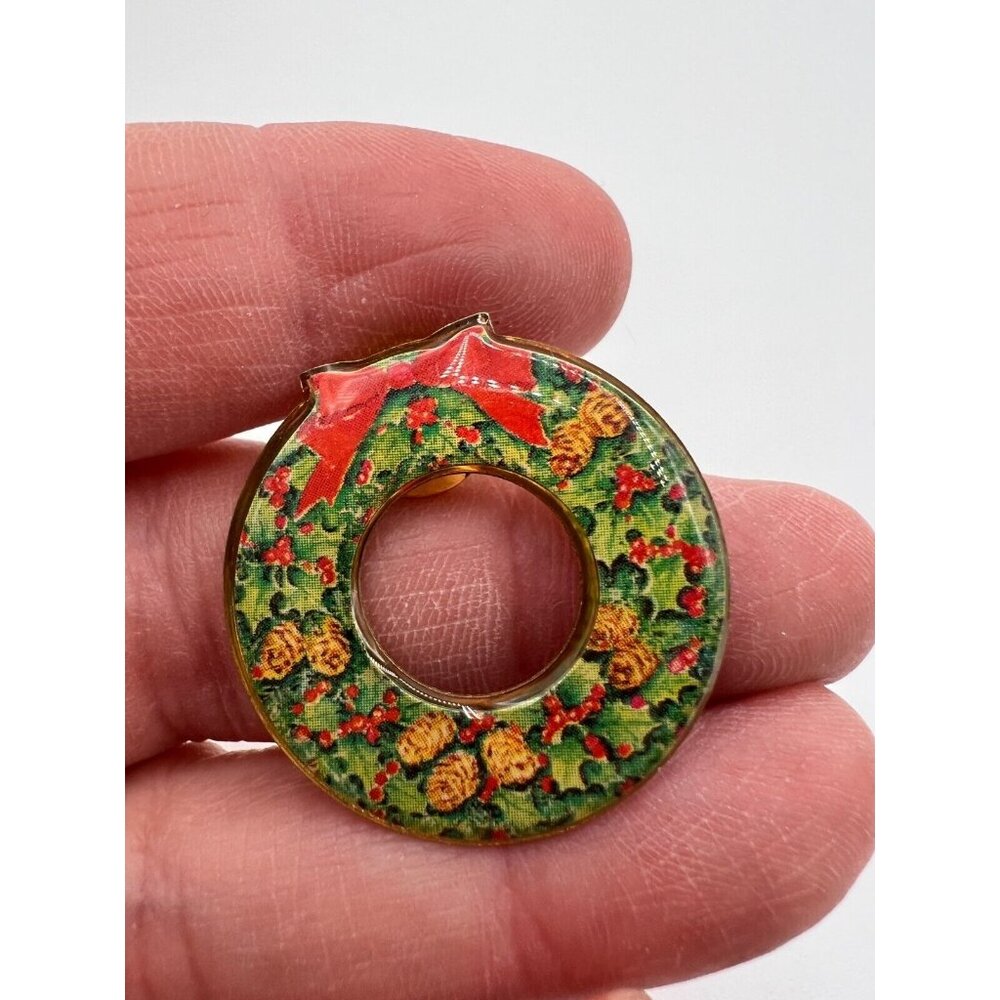 Vintage Christmas Brooches Pins Set of 13 Metal Stone Plastic Unsigned - Picture 7 of 16
